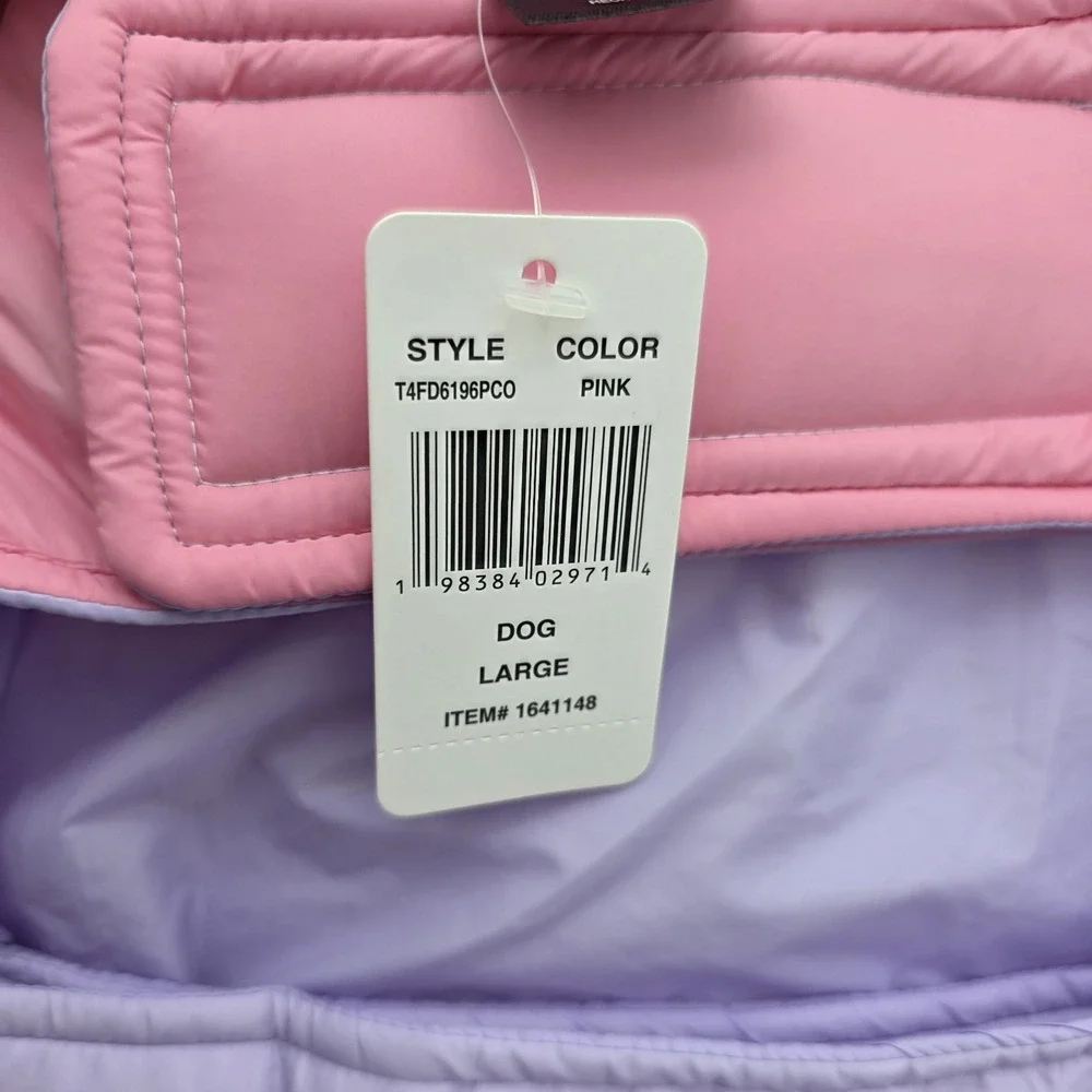 32 Degrees Heat Dog Jacket Polar‎ Fleece with Leash Hole Size L Pink Purple NWT